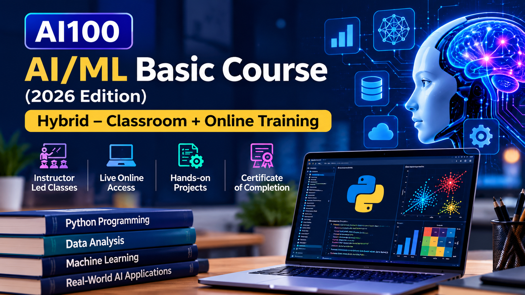 AI/ML Basic Course (2026 Edition) Hybrid – Classroom + Online Training # [AI100]