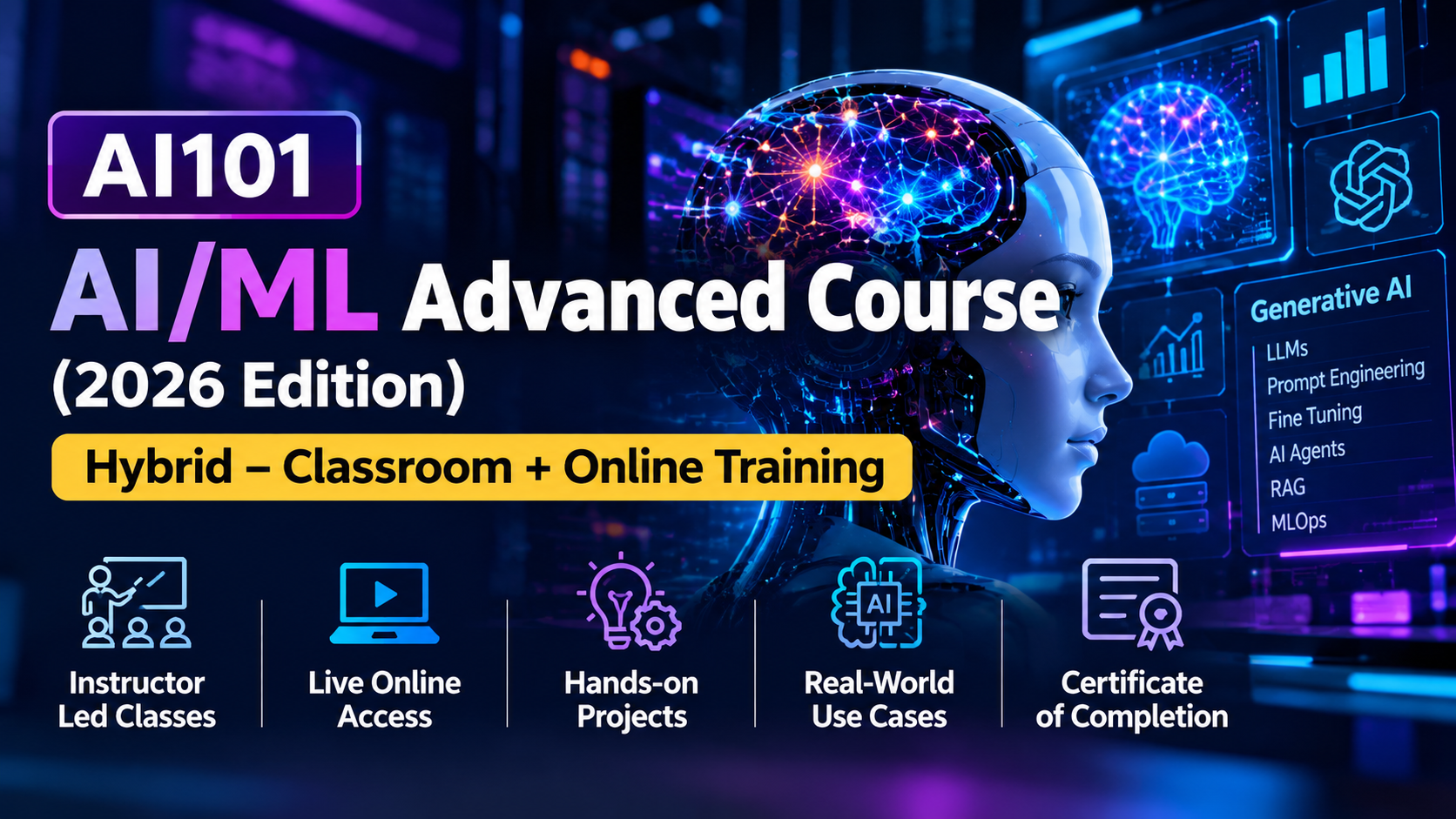 AI/ML Advanced Course (2026 Edition) Hybrid – Classroom + Online Training # [AI101]